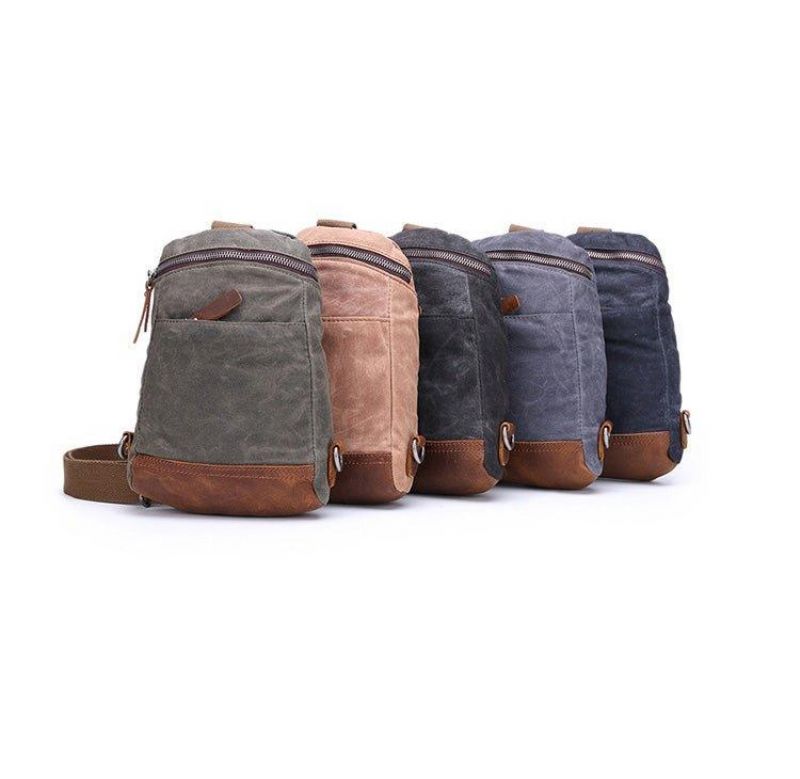 Viaszított Vászon Crossbody Táska