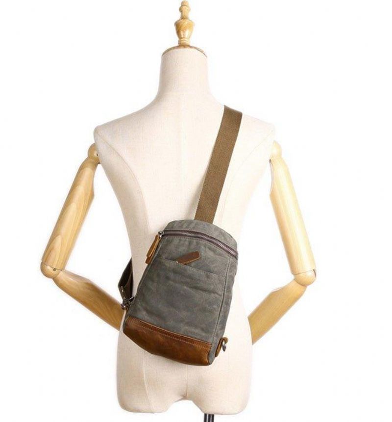 Viaszított Vászon Crossbody Táska