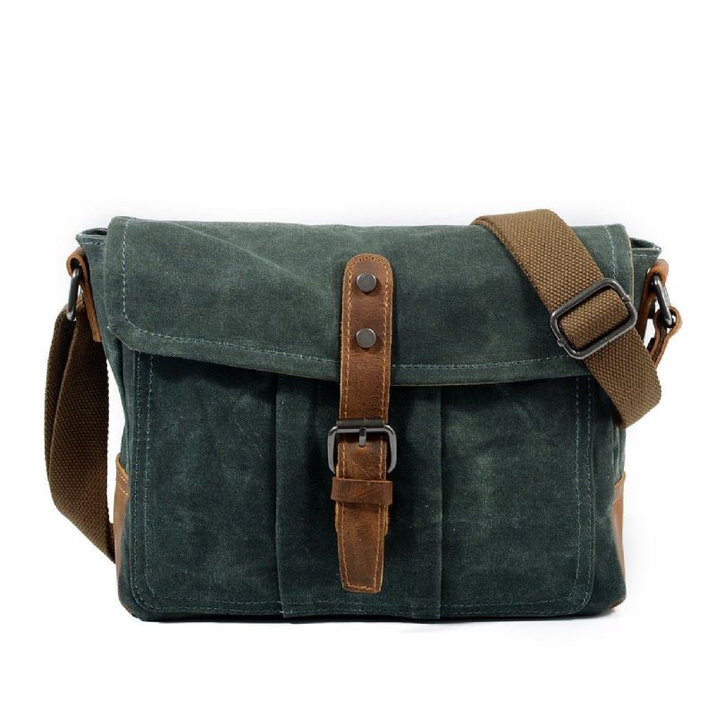 Vintage Viaszos Vászon Crossbody Messenger Bag Kicsi