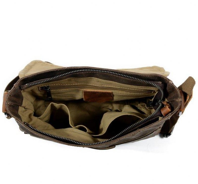 Vintage Viaszos Vászon Crossbody Messenger Bag Kicsi