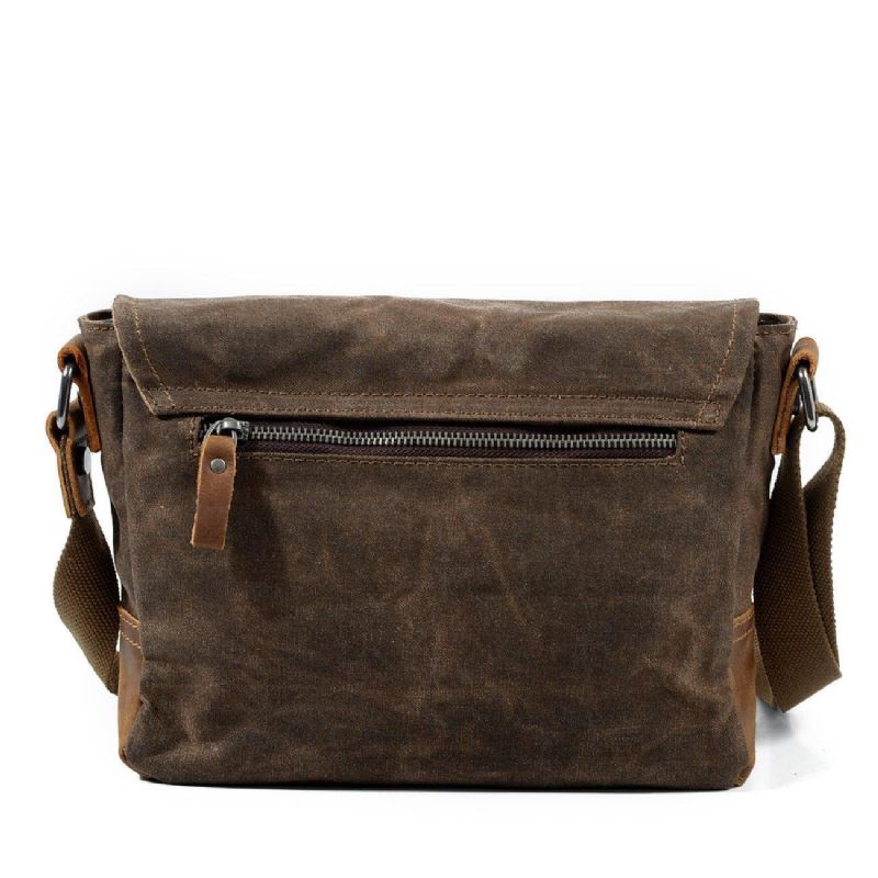 Vintage Viaszos Vászon Crossbody Messenger Bag Kicsi