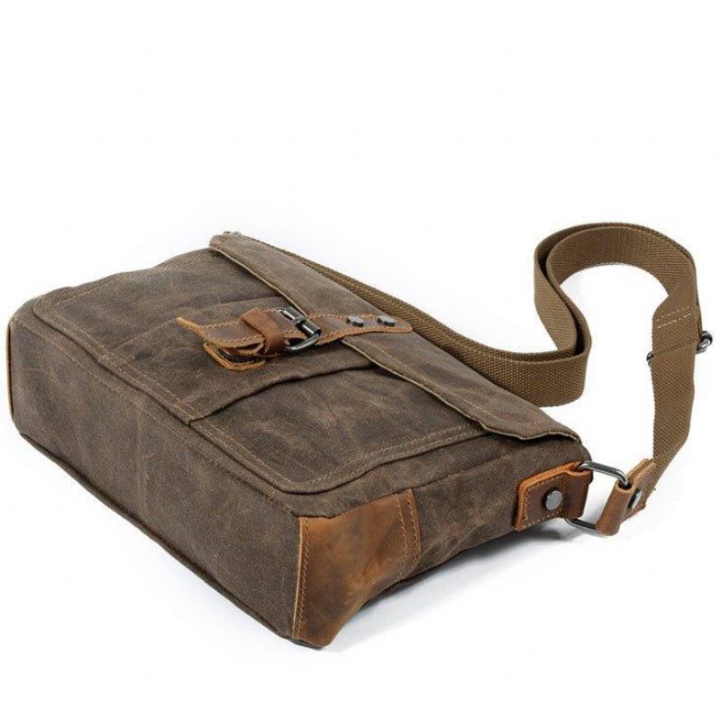 Vintage Viaszos Vászon Crossbody Messenger Bag Kicsi