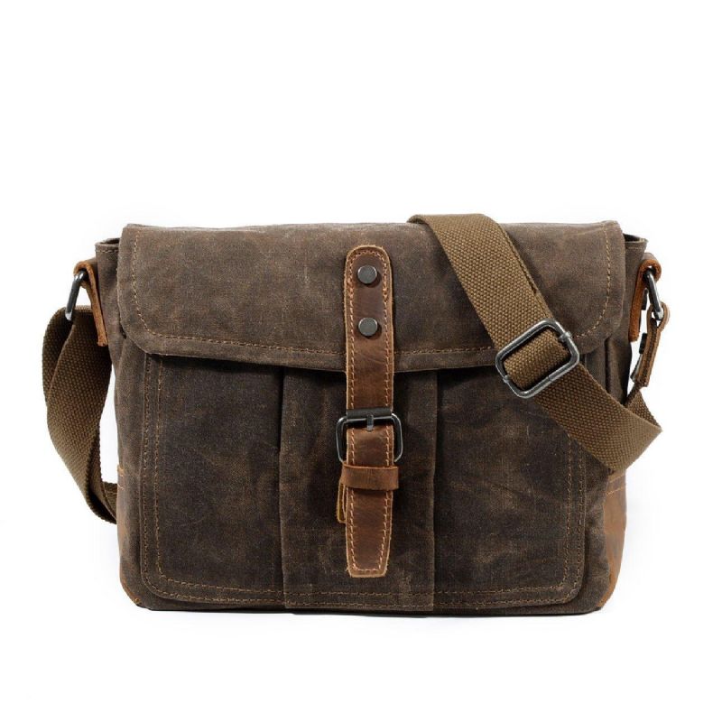 Vintage Viaszos Vászon Crossbody Messenger Bag Kicsi
