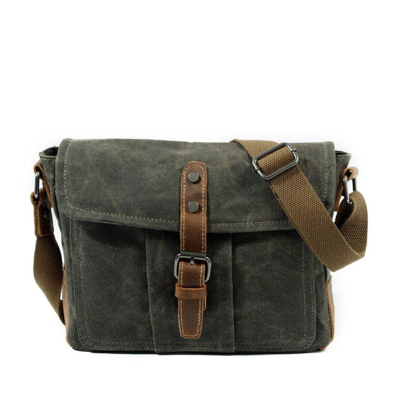 Vintage Viaszos Vászon Crossbody Messenger Bag Kicsi