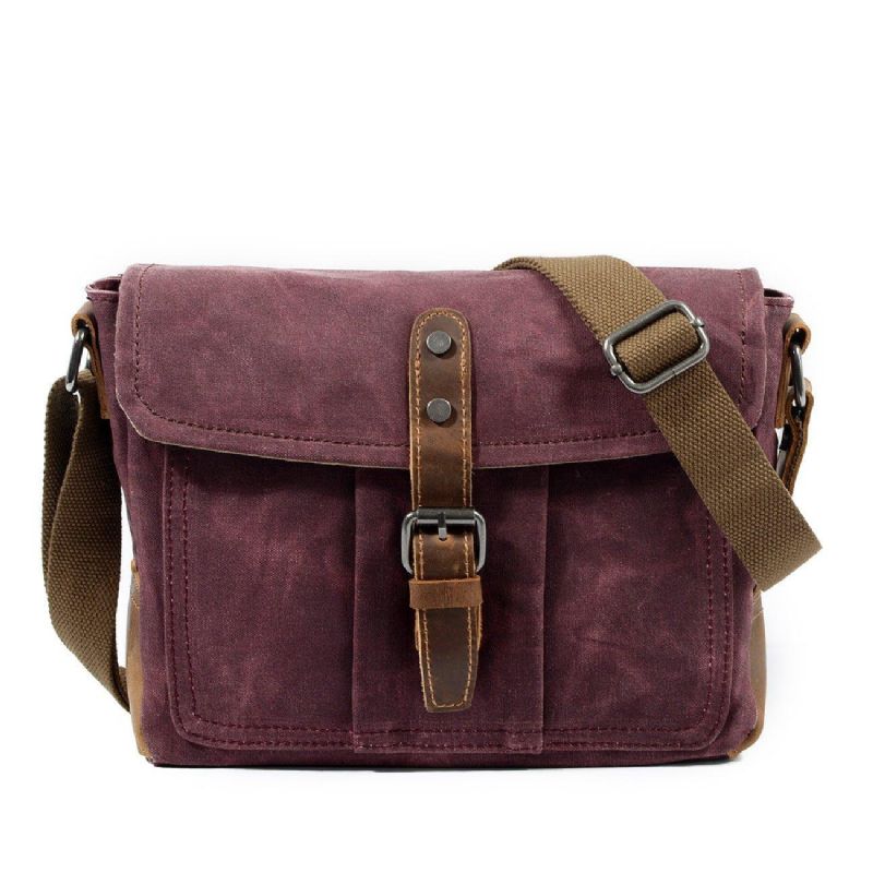 Vintage Viaszos Vászon Crossbody Messenger Bag Kicsi