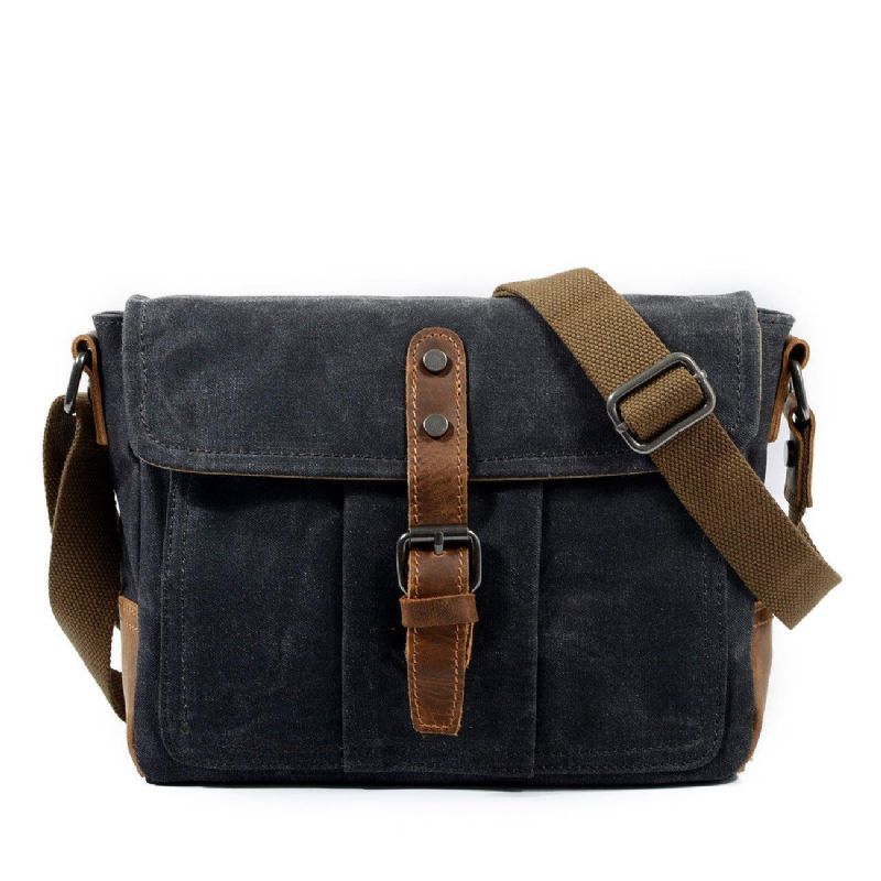 Vintage Viaszos Vászon Crossbody Messenger Bag Kicsi